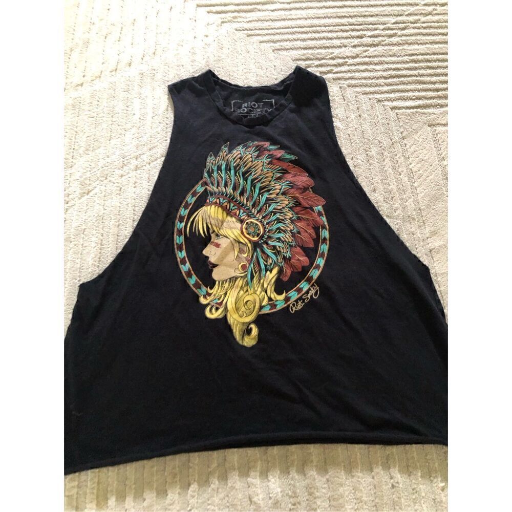 RIOT SOCIETY TANK TOP T-SHIRT MADE IN USA) SZ XS